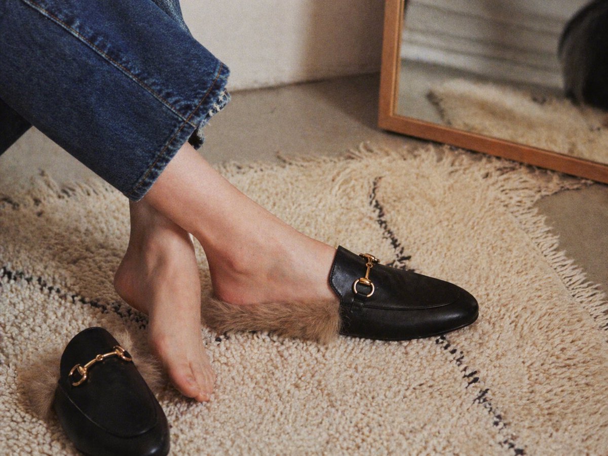 奢华毛绒乐福鞋生活方式摄影 / Luxury Fur-Lined Loafer Lifestyle Photo，人像与摄影，35mm、人像、时尚，案例输出图 1