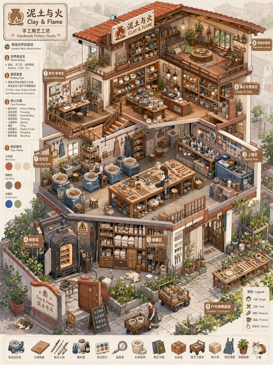 等轴测微观世界剖面档案 / Isometric Micro-World Cross-Section Archive，角色设计，海报、插画、角色，案例输出图 2