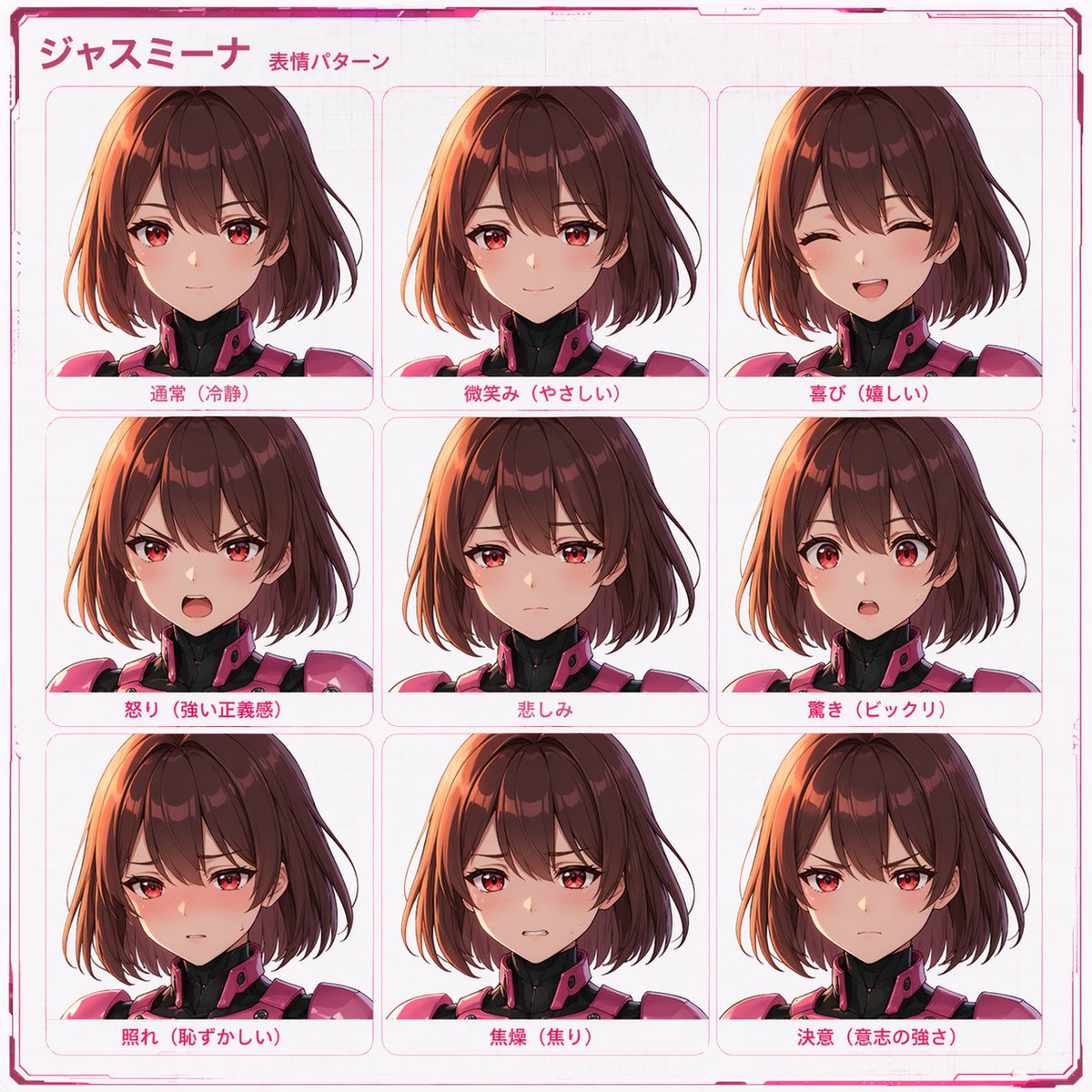 机器人女孩参考图 / Robot Girl Reference Sheet，角色设计，插画、角色、角色设计，案例输出图 2