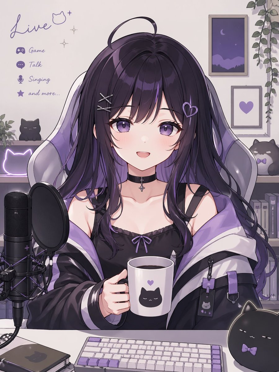 个性化 VTuber 虚拟形象提示词 / Personalized VTuber Avatar Prompt，角色设计，人像、角色、角色设计，案例输出图 1