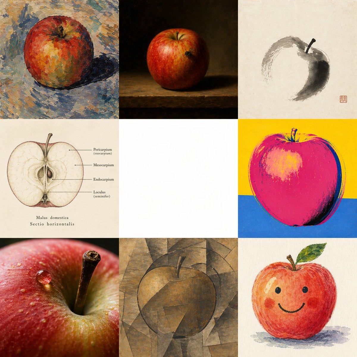 八种视觉语法下的苹果 / Apple in Eight Visual Grammars，角色设计，海报、插画、角色，案例输出图 1