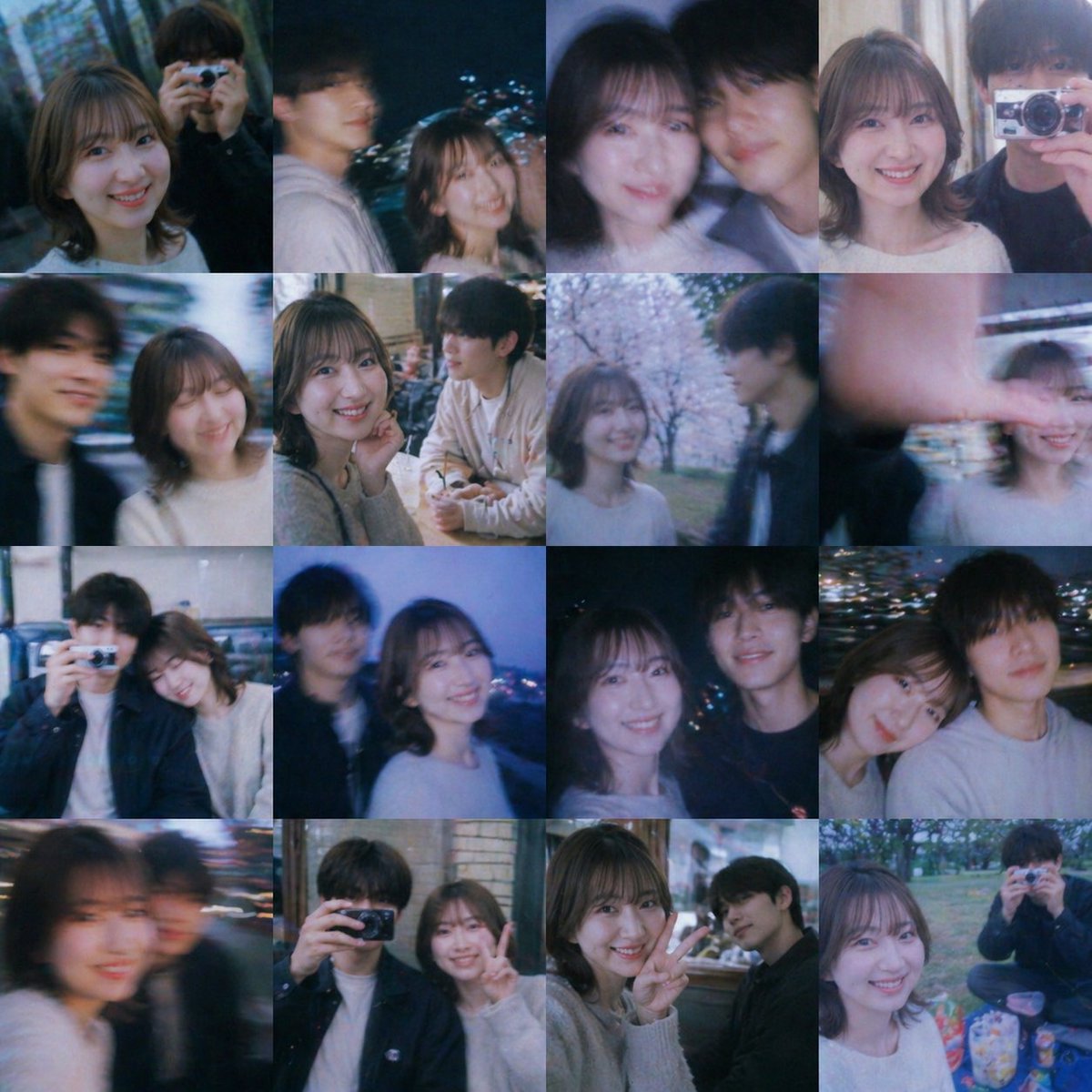 怀旧青春记忆照片墙 / Nostalgic Youth Memory Photo Grid，人像与摄影，35mm、人像、电影感，案例输出图 1