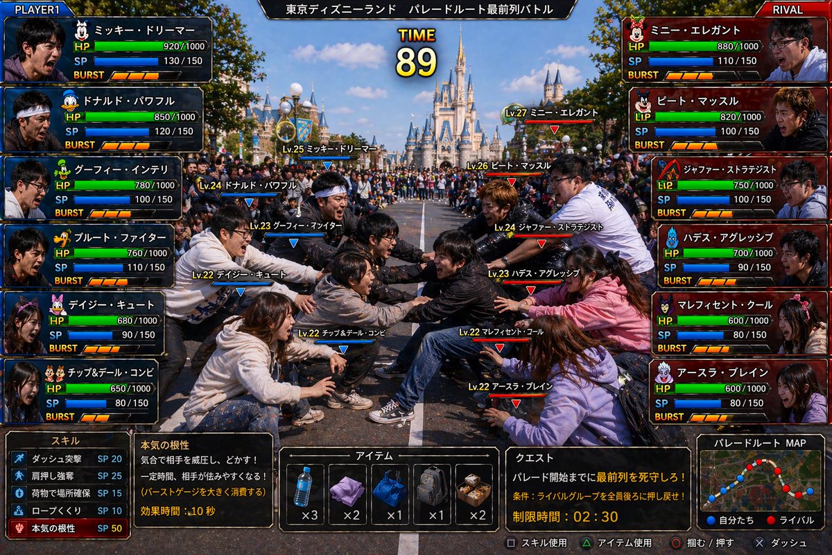 东京迪士尼海洋前排争夺战 UI / Tokyo DisneySea Front-Row Battle UI，UI 与社交媒体截图，人像、海报、UI，案例输出图 2