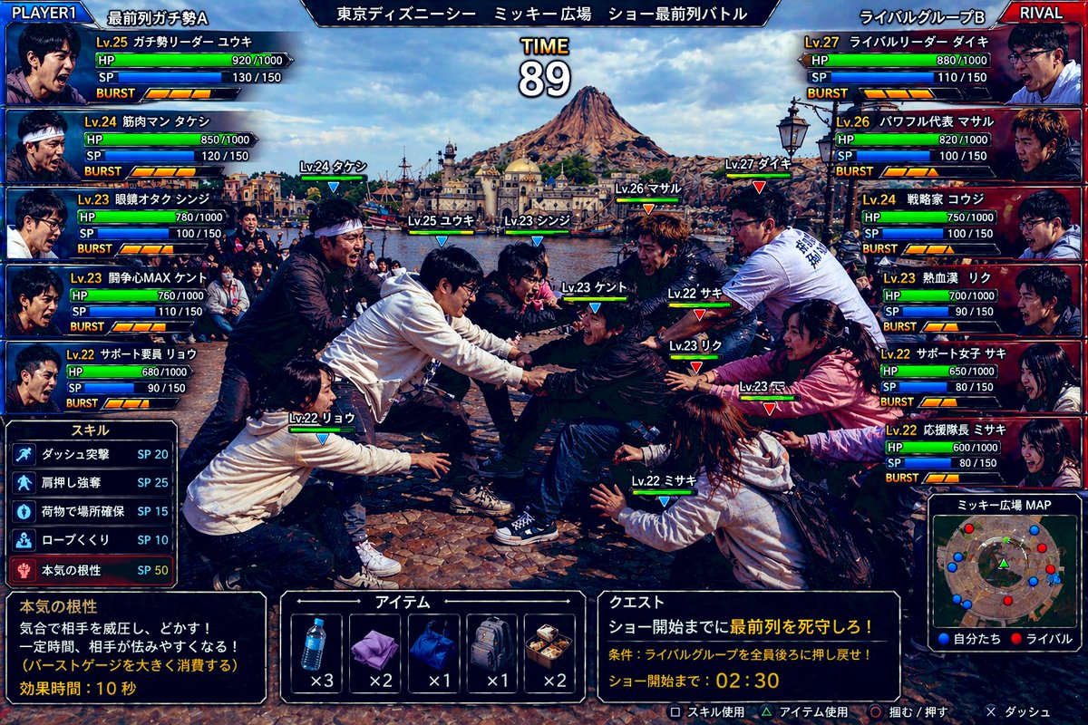东京迪士尼海洋前排争夺战 UI / Tokyo DisneySea Front-Row Battle UI，UI 与社交媒体截图，人像、海报、UI，案例输出图 1
