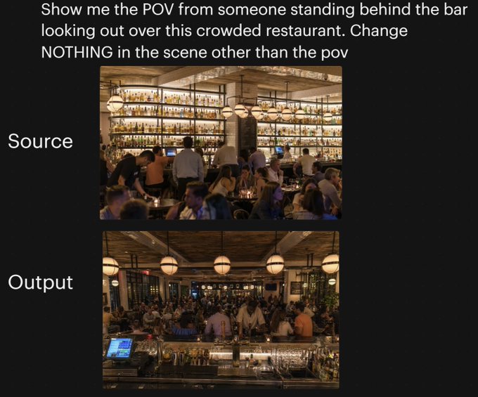 餐厅视角转换对比 / Restaurant POV Change Comparison，模型对比与社区，信息图、竖版、对比实验，案例输出图 1