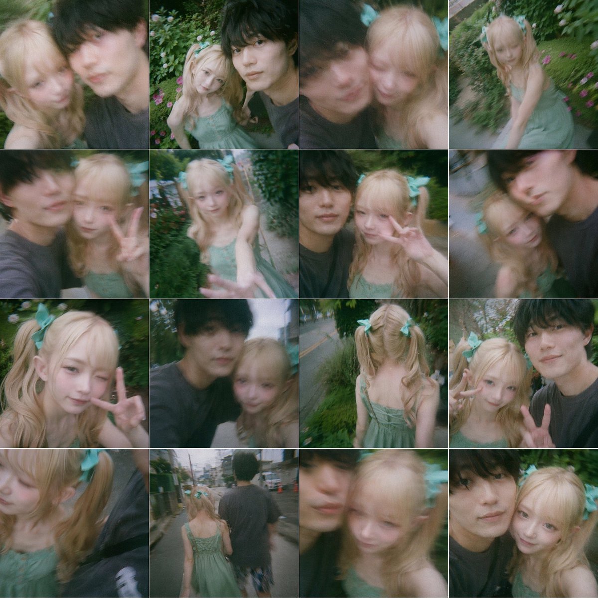 梦幻 16 连拍情侣漫步拼贴画 / Dreamy 16-Photo Couple Walk Collage，人像与摄影，35mm、人像、人像与摄影，案例输出图 1