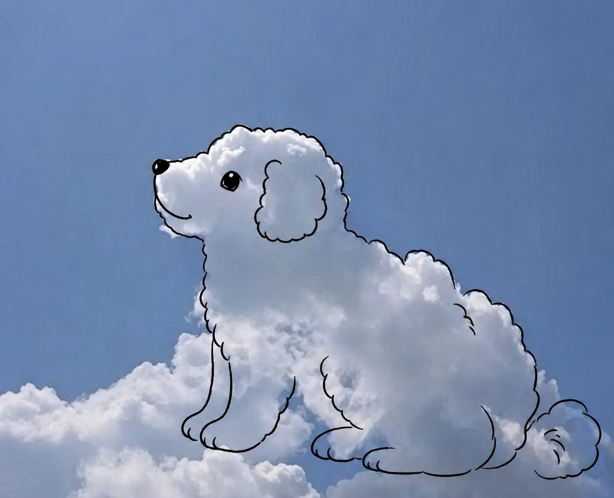 云朵形状涂鸦生成 / Cloud shape doodle generation，海报与插画，海报、插画、海报与插画，案例输出图 2