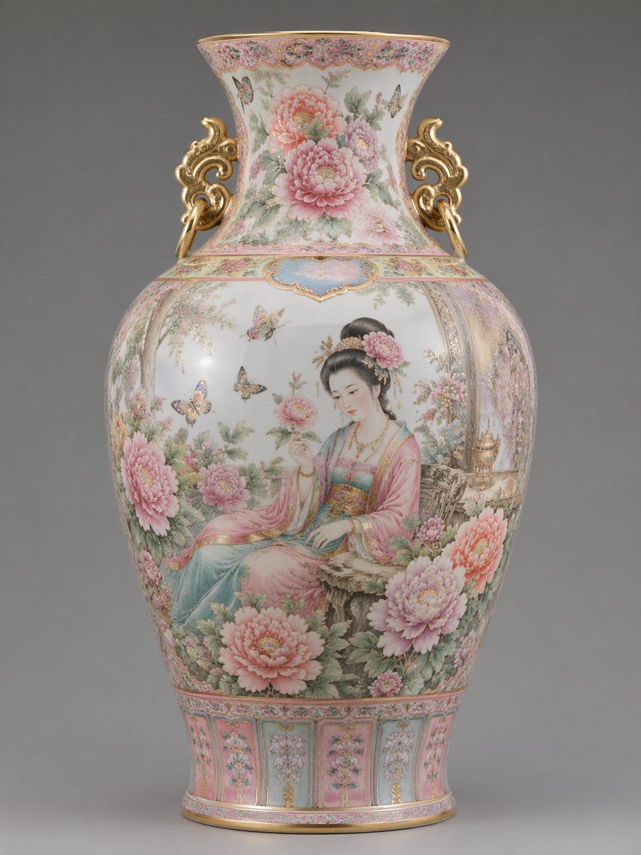 中国传统艺术与瓷器花瓶 / Traditional Chinese Art and Porcelain Vases，海报与插画，海报、插画、产品图，案例输出图 2