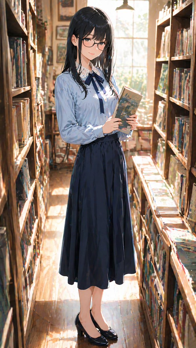 戴眼镜的温柔女性肖像 / Portrait of a Gentle Woman with Glasses，角色设计，人像、角色、角色设计，案例输出图 2