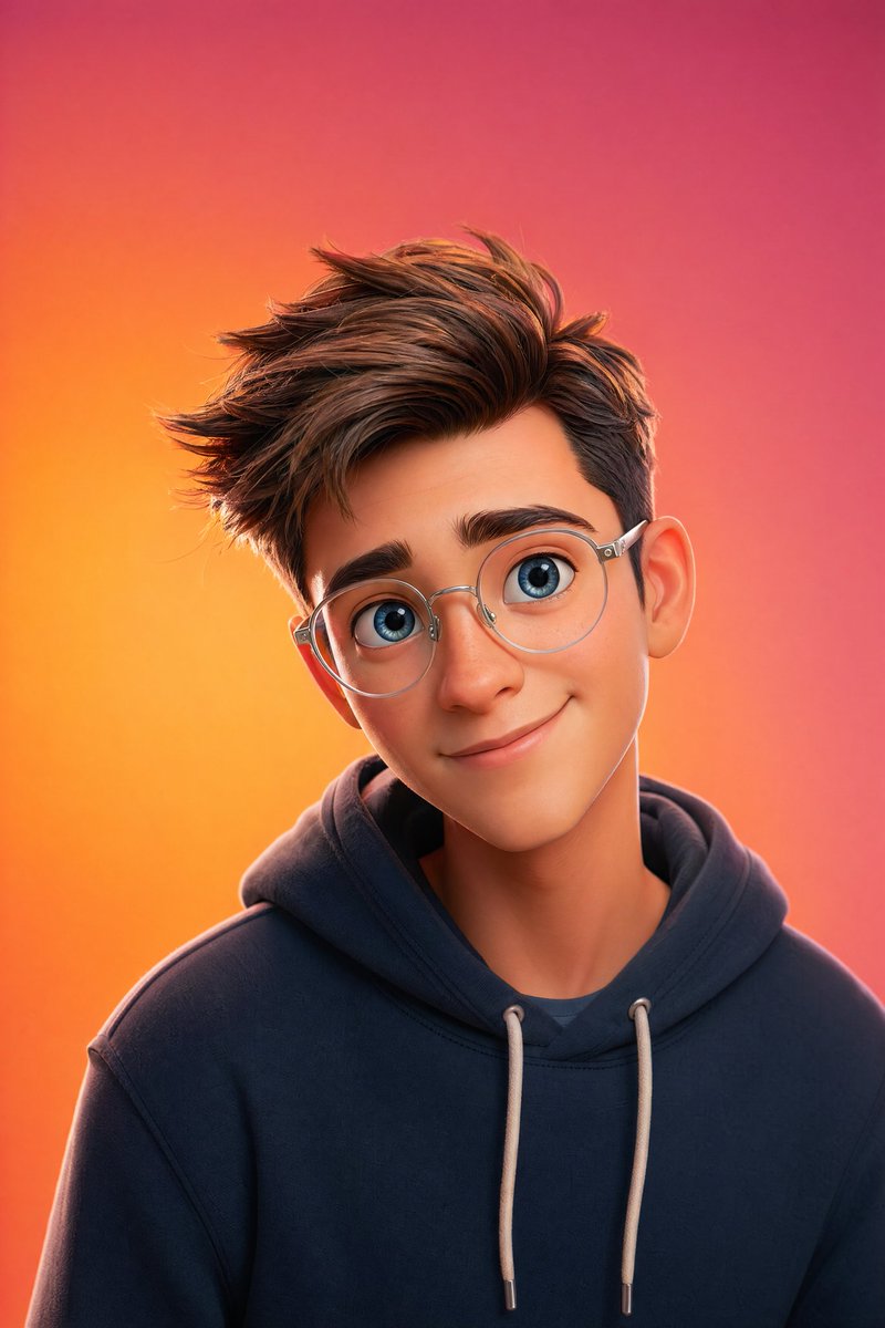 皮克斯风格 3D 角色肖像 / Pixar-Style 3D Character Portrait，角色设计，人像、电影感、角色，案例输出图 2