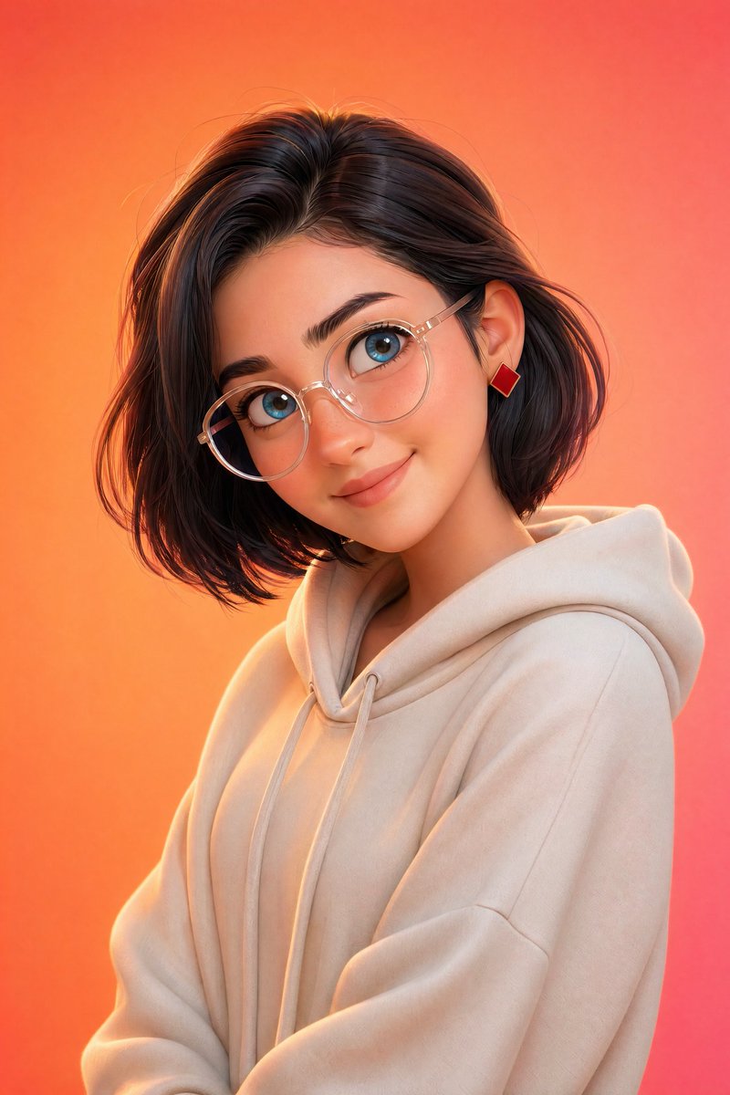 皮克斯风格 3D 角色肖像 / Pixar-Style 3D Character Portrait，角色设计，人像、电影感、角色，案例输出图 1