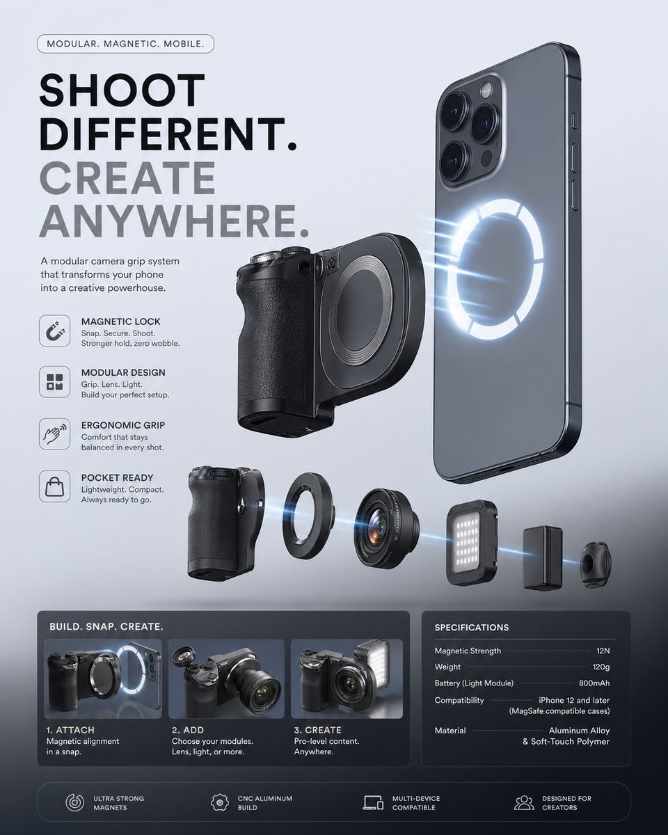 极简科技配件广告 / Minimalist Tech Accessory Advertisement，海报与插画，海报、插画、极简，案例输出图 3