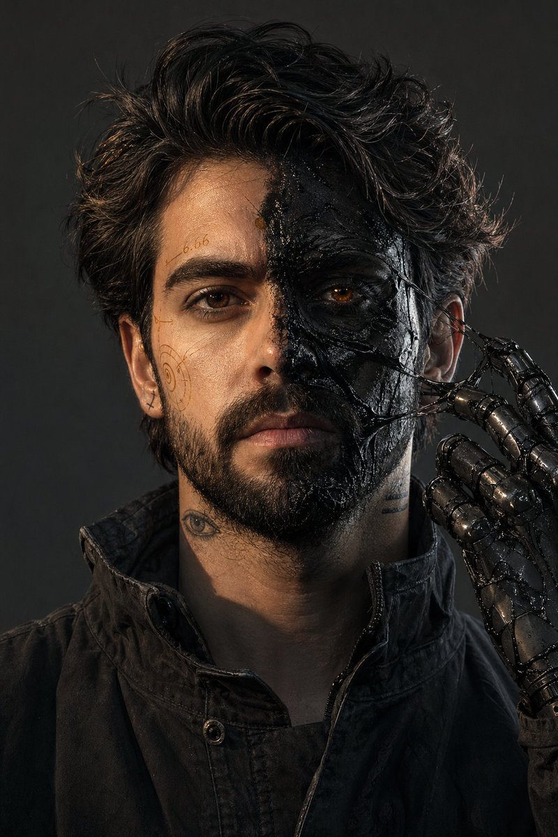 超现实树脂分裂肖像 / Surreal Resin-Split Portrait，人像与摄影，35mm、人像、人像与摄影，案例输出图 1