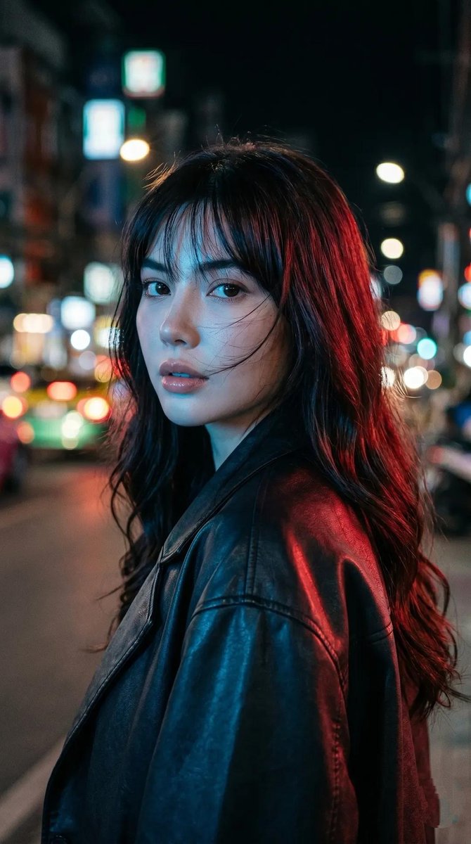 Cyberpunk Neon Portrait，人像与摄影，霓虹、人像、电影感，案例输出图 1