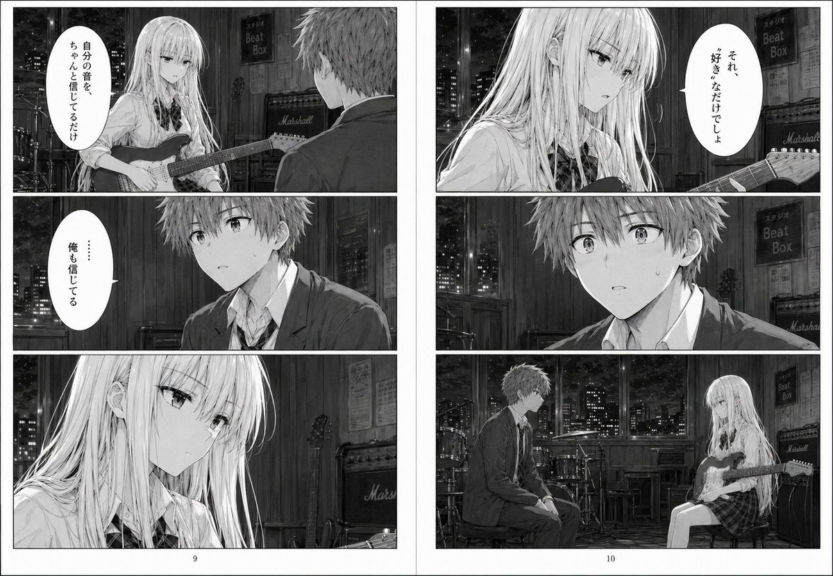 Night Studio Manga Two-Page Spread，角色设计，电影感、插画、角色，案例输出图 2