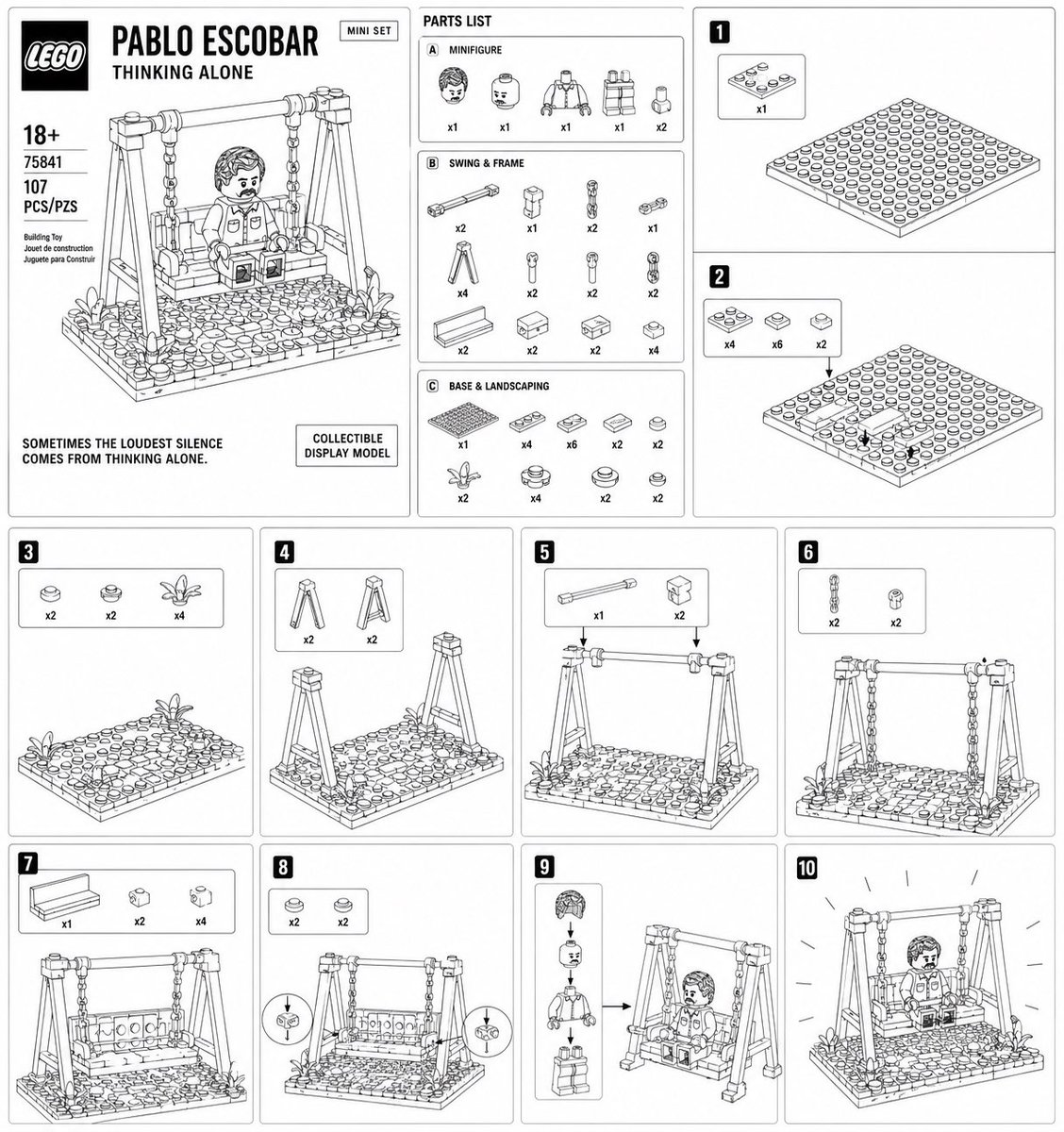 LEGO Mini Set Instruction Poster，UI 与社交媒体截图，人像、海报、UI，案例输出图 1