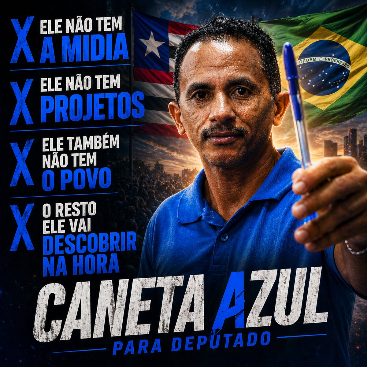 Blue Pen Campaign Poster，人像与摄影，人像、电影感、海报，案例输出图 1