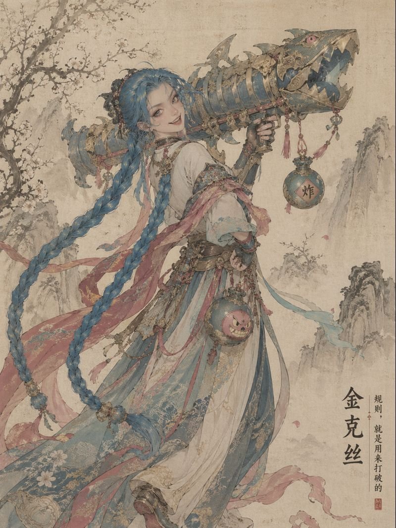 宋代风格的 League of Legends / League of Legends in Song Dynasty Style，角色设计，插画、角色、角色设计，案例输出图 2