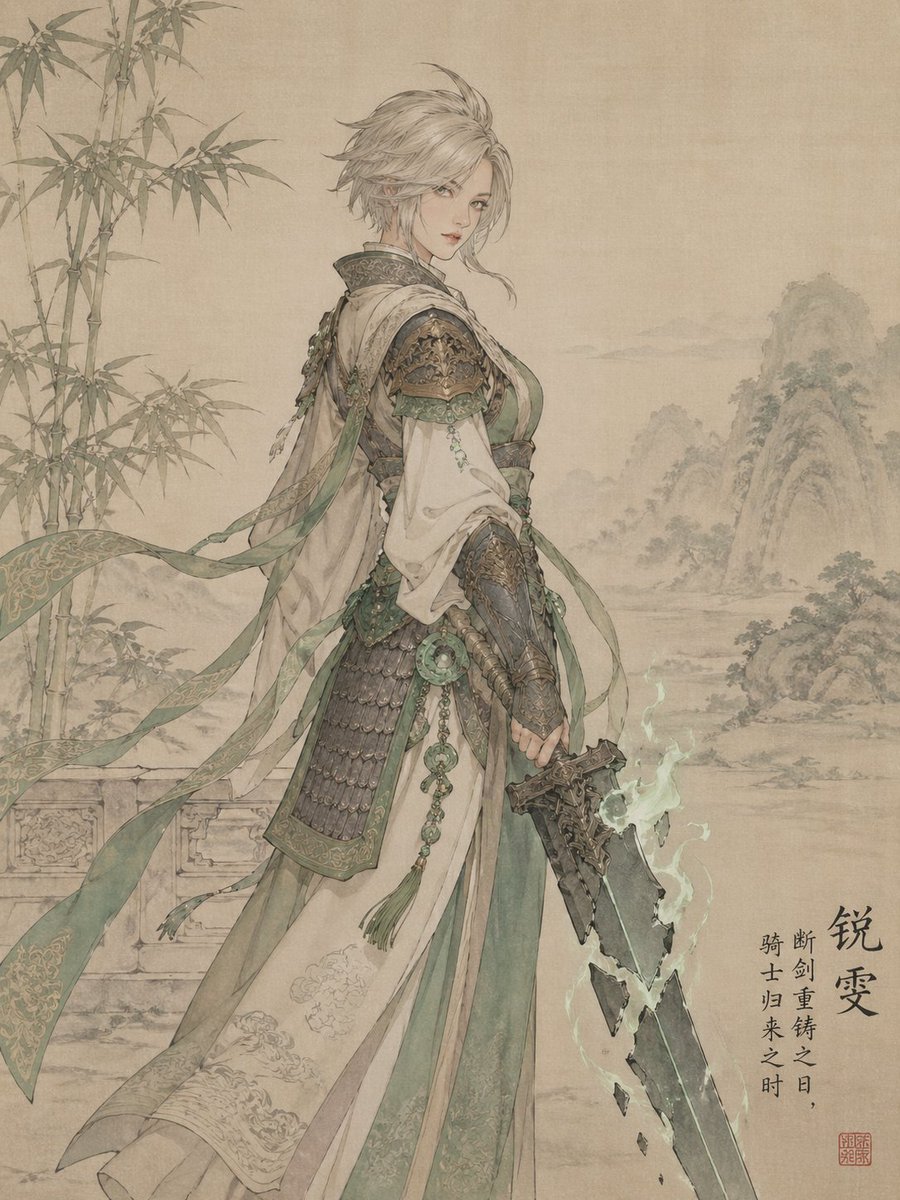 宋代风格的 League of Legends / League of Legends in Song Dynasty Style，角色设计，插画、角色、角色设计，案例输出图 4
