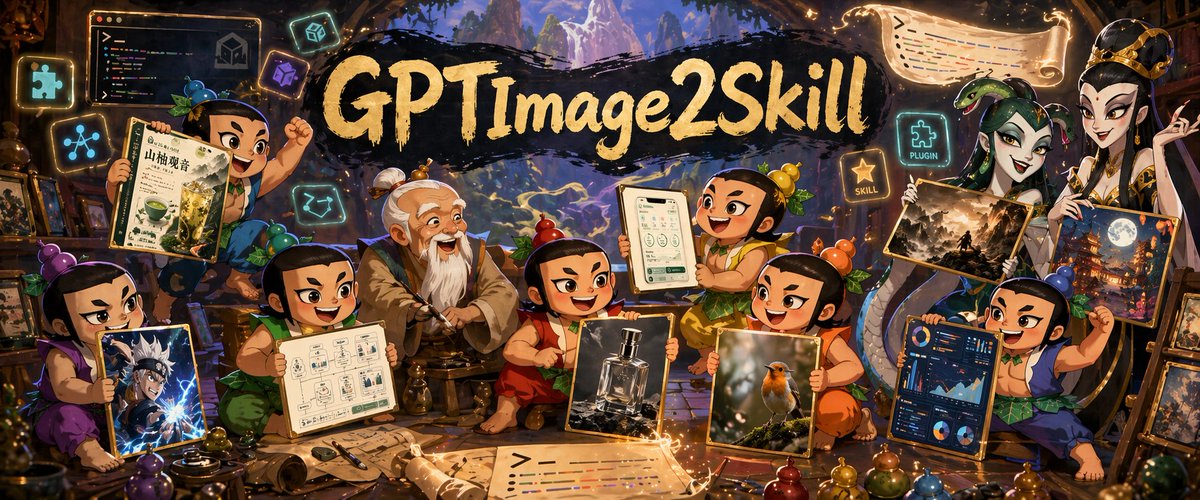 Fantasy GPT Image 技能横幅 / Fantasy GPT Image Skills Banner，UI 与社交媒体截图，人像、电影感、海报，案例输出图 1