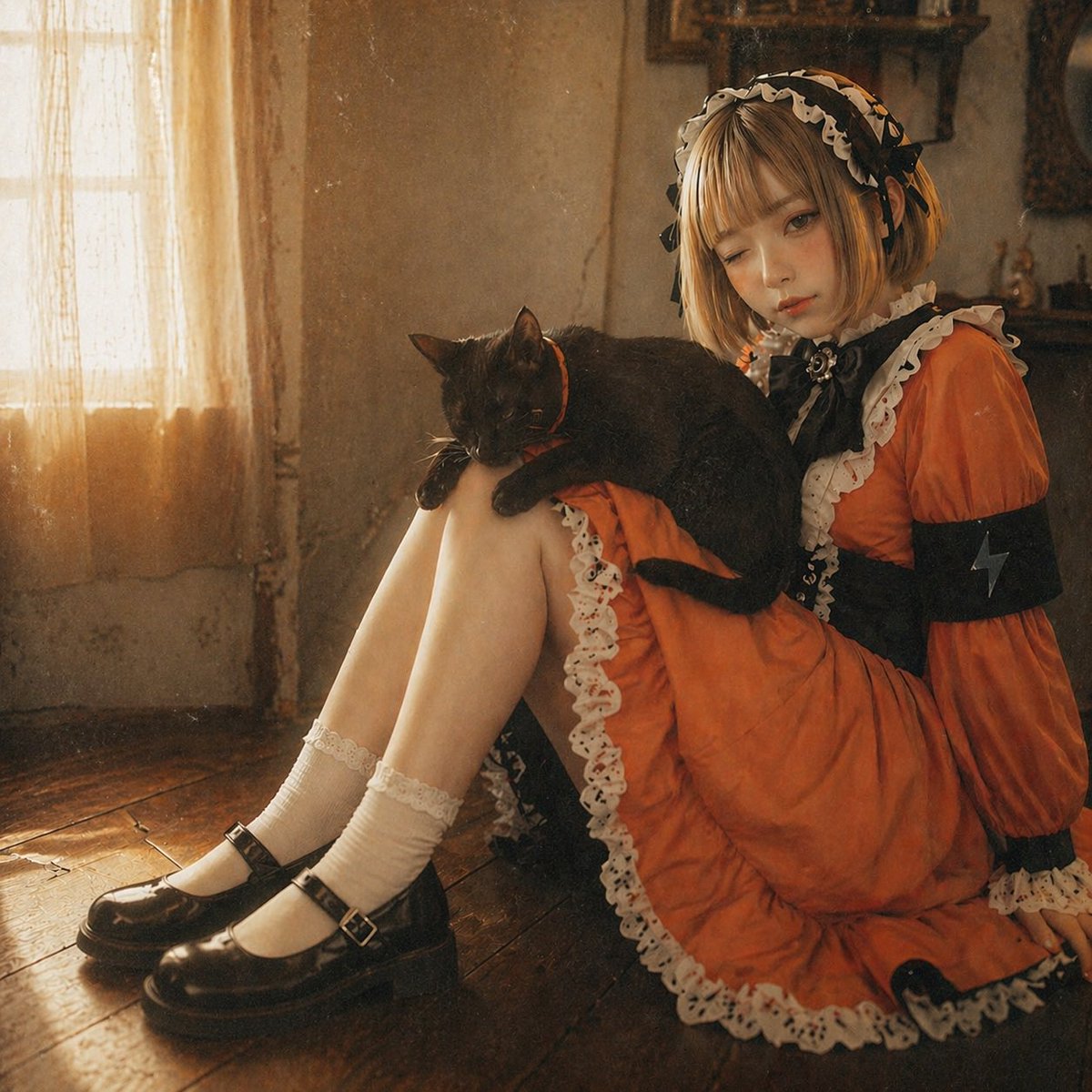 将动漫少女转化为电影感照片 / Anime Girl to Cinematic Photo，角色设计，35mm、人像、电影感，案例输出图 1