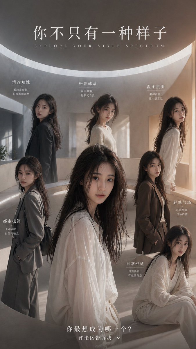 Style Spectrum 时尚海报 / Style Spectrum Fashion Poster，人像与摄影，人像、电影感、时尚，案例输出图 2