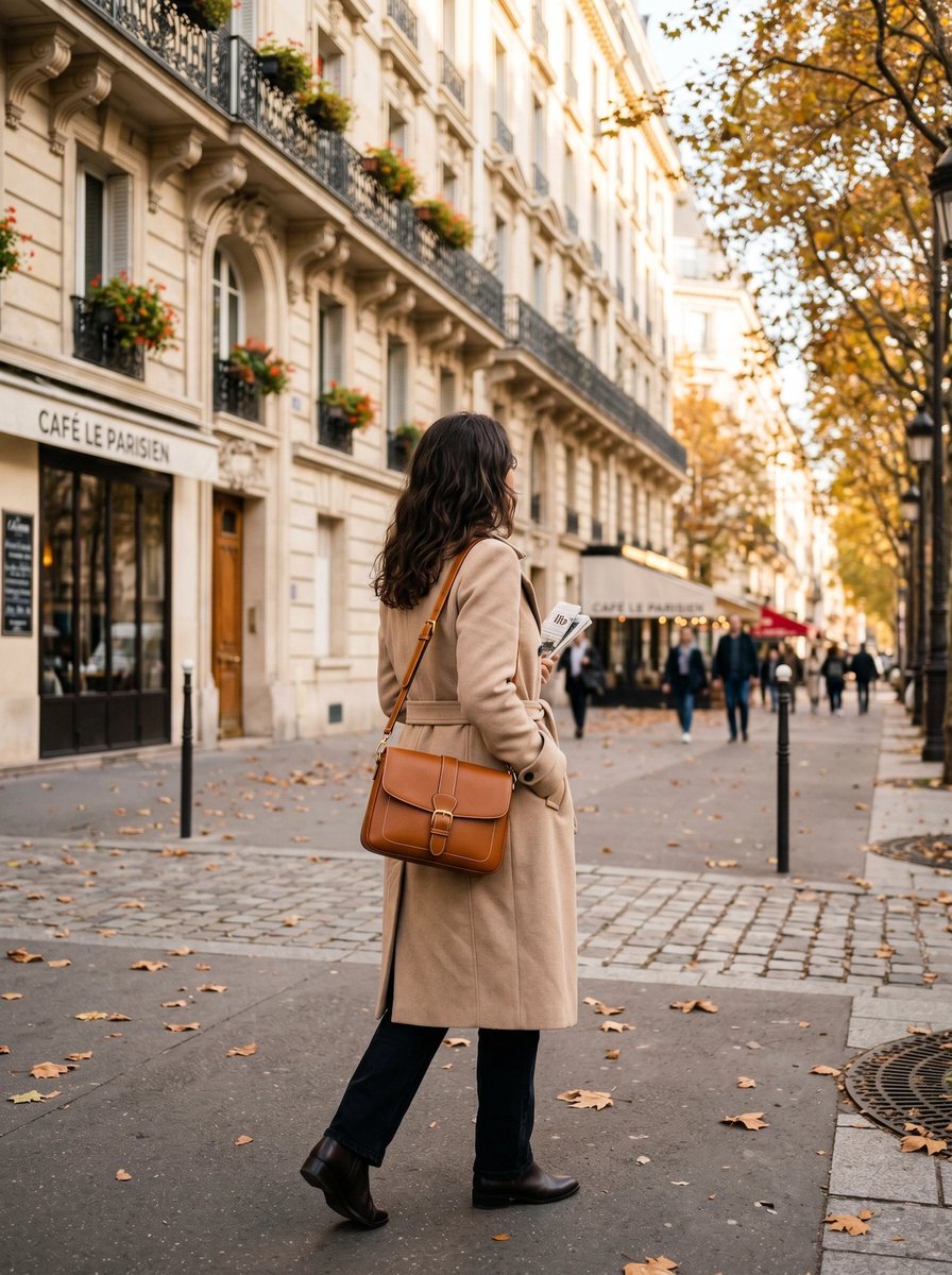 巴黎秋季街拍风格照片 / Paris Autumn Street Style Photo，人像与摄影，人像、时尚、城市视觉，案例输出图 1