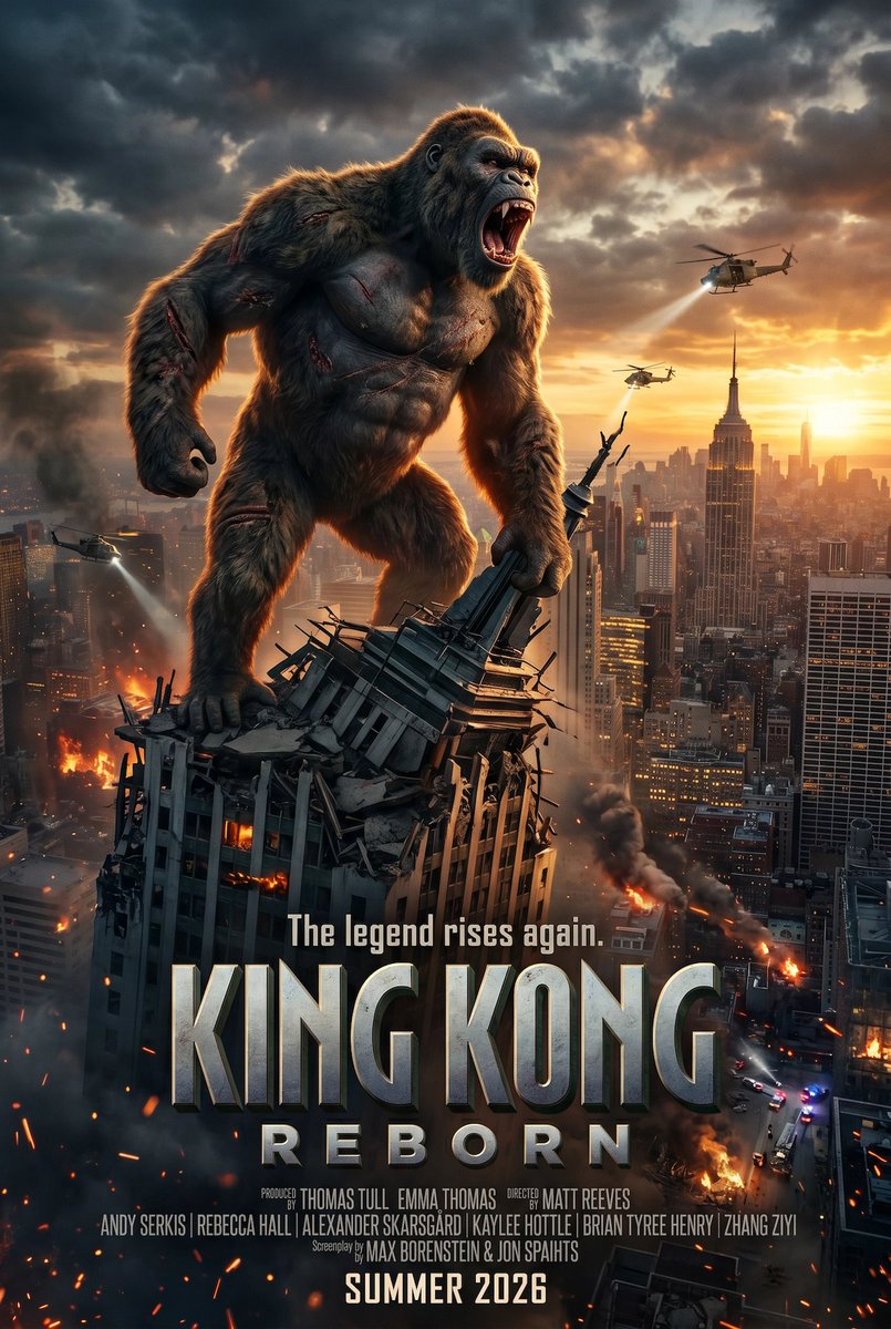 《金刚：重生》电影海报 / King Kong Reborn Movie Poster，人像与摄影，35mm、人像、电影感，案例输出图 1