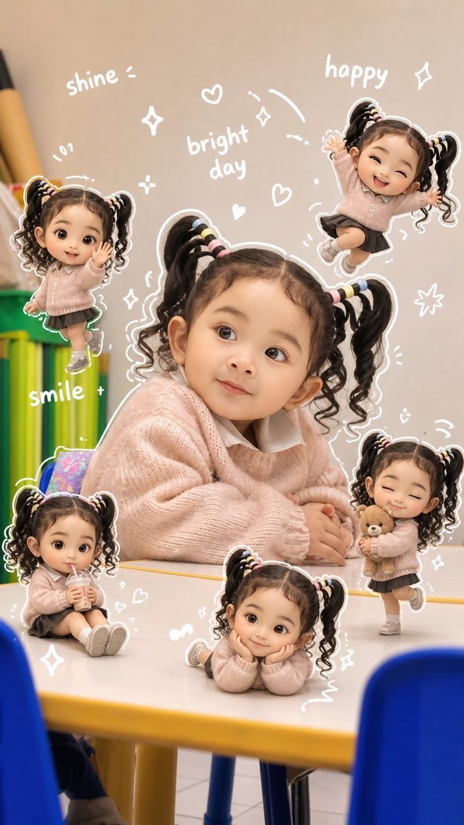 3D Chibi Sticker Doodle Art，角色设计，人像、角色、二次元，案例输出图 2
