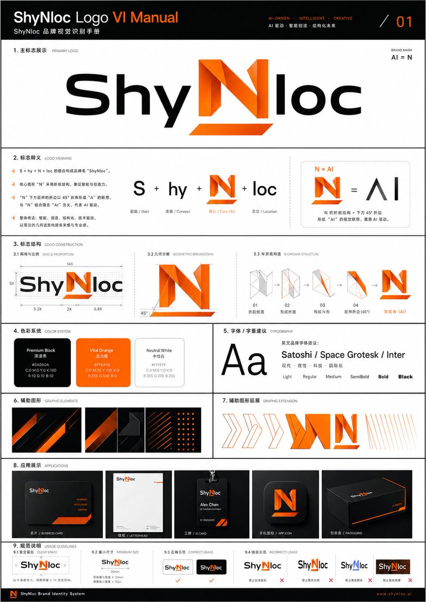 Professional Logo VI Design Manual，海报与插画，海报、插画、产品图，案例输出图 1