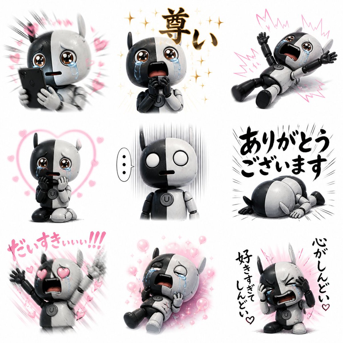 Fan Reaction Sticker Set，角色设计，人像、角色、角色设计，案例输出图 1