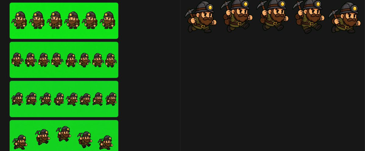 Chibi Miner Game Sprite Sheet，UI 与社交媒体截图，插画、UI、截图，案例输出图 1