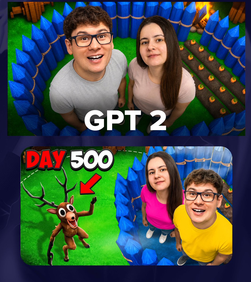 GPT 2 Day 500 Gaming Thumbnail，人像与摄影，人像、海报、人像与摄影，案例输出图 1