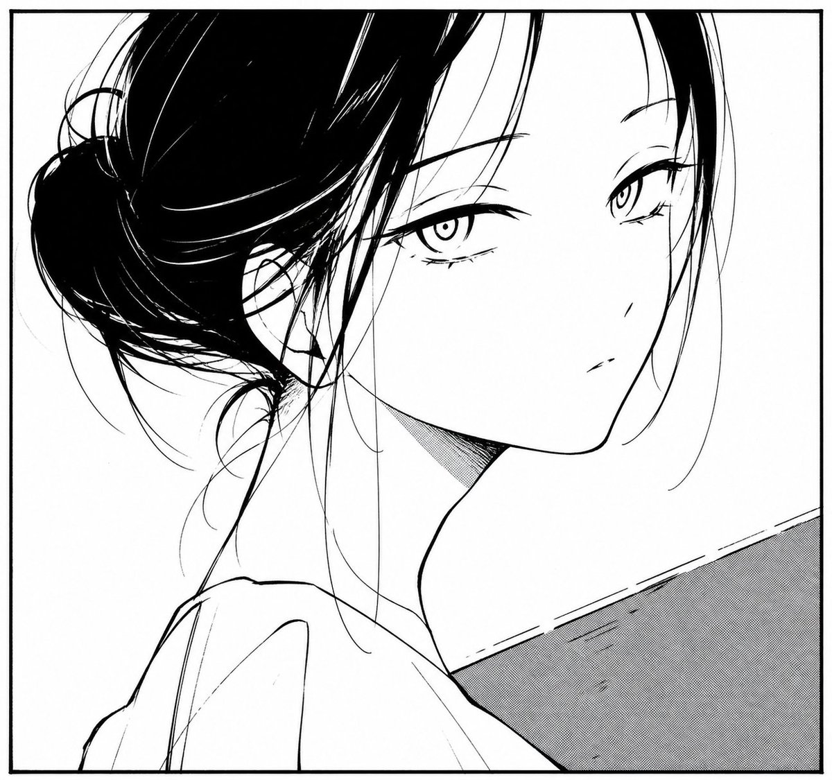 Monochrome Manga Woman Portrait，角色设计，人像、时尚、插画，案例输出图 1
