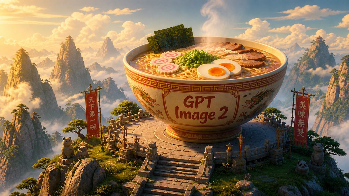 Epic Mountain Ramen Bowl，人像与摄影，人像、电影感、插画，案例输出图 1