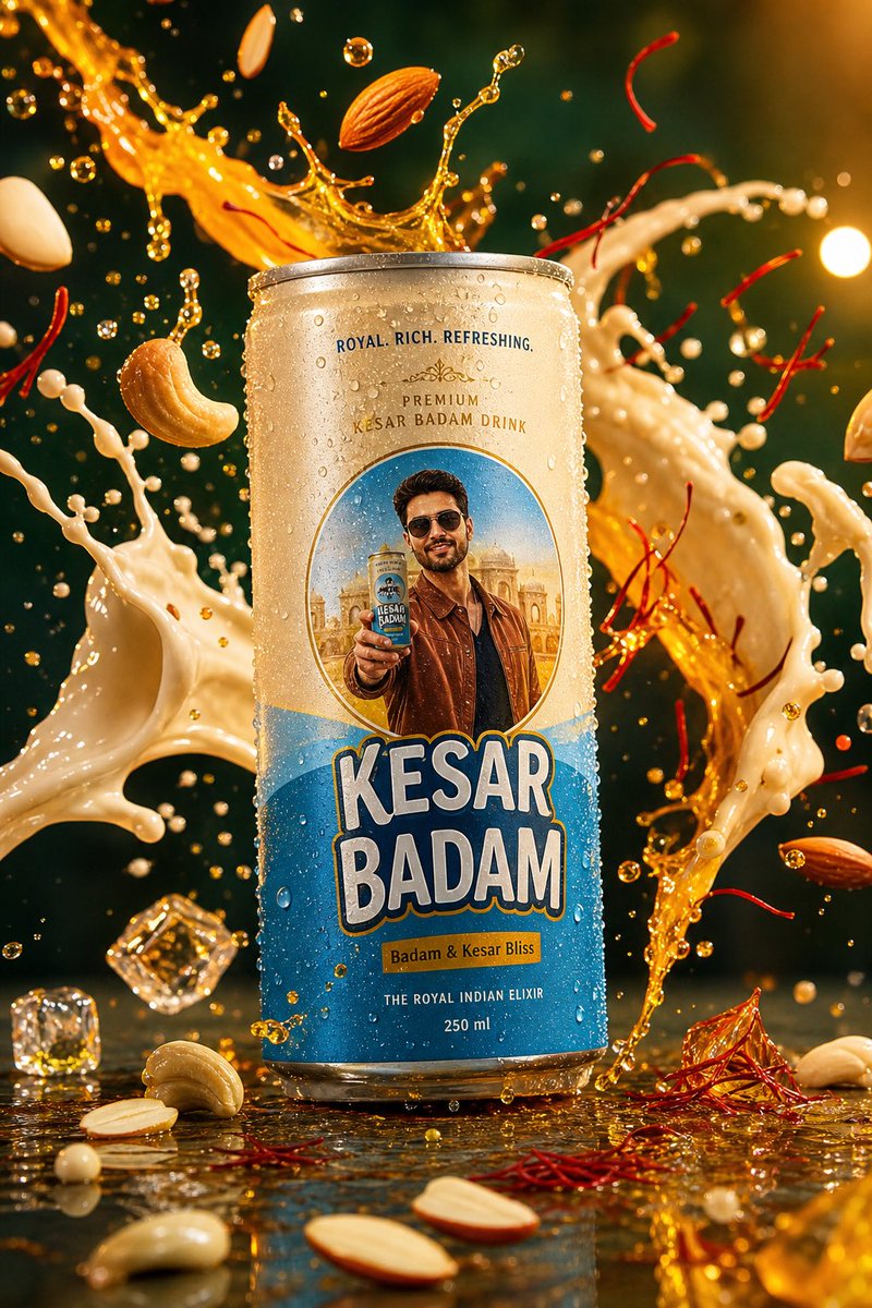 Kesar Badam 饮品摄影 / Kesar Badam Beverage Photography，人像与摄影，人像、电影感、排版，案例输出图 1