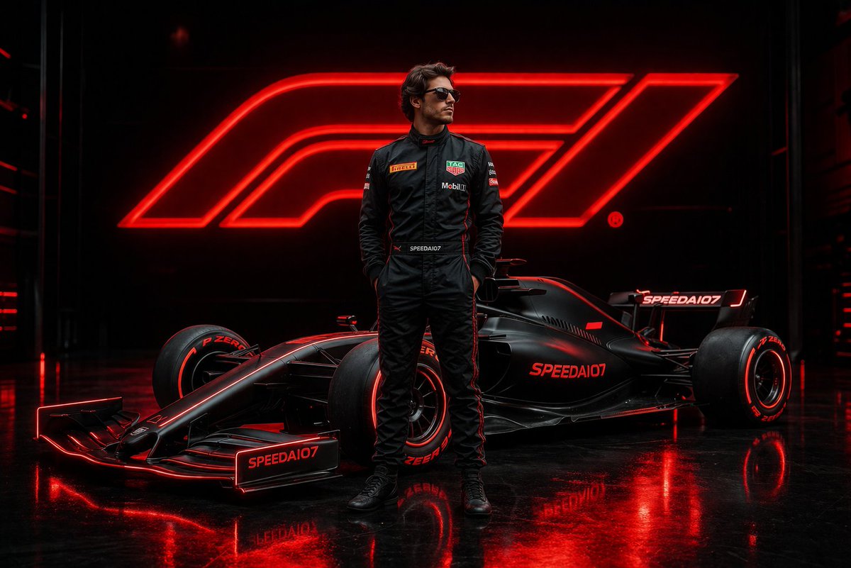 电影质感一级方程式赛车手海报 / Cinematic Formula 1 Driver Poster，人像与摄影，霓虹、人像、电影感，案例输出图 1
