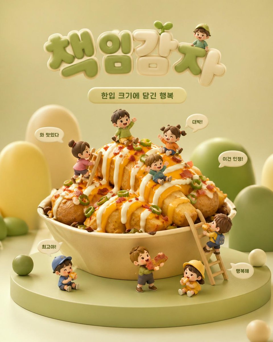 3D Q 版美食广告场景 / 3D Chibi Food Advertisement Scene，角色设计，海报、角色、二次元，案例输出图 3