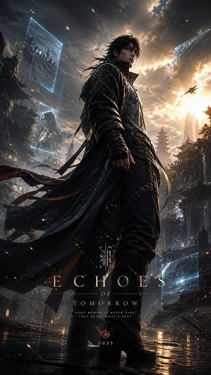 具有层次深度的电影感角色海报 / Cinematic Character Poster with Layered Depth，UI 与社交媒体截图，电影感、时尚、海报，案例输出图 1