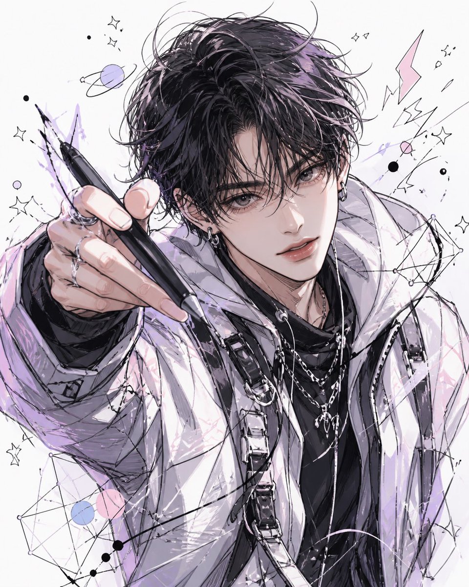 动漫风格艺术家头像（已遮挡面部） / Censored Anime Artist Avatar，角色设计，人像、时尚、插画，案例输出图 1
