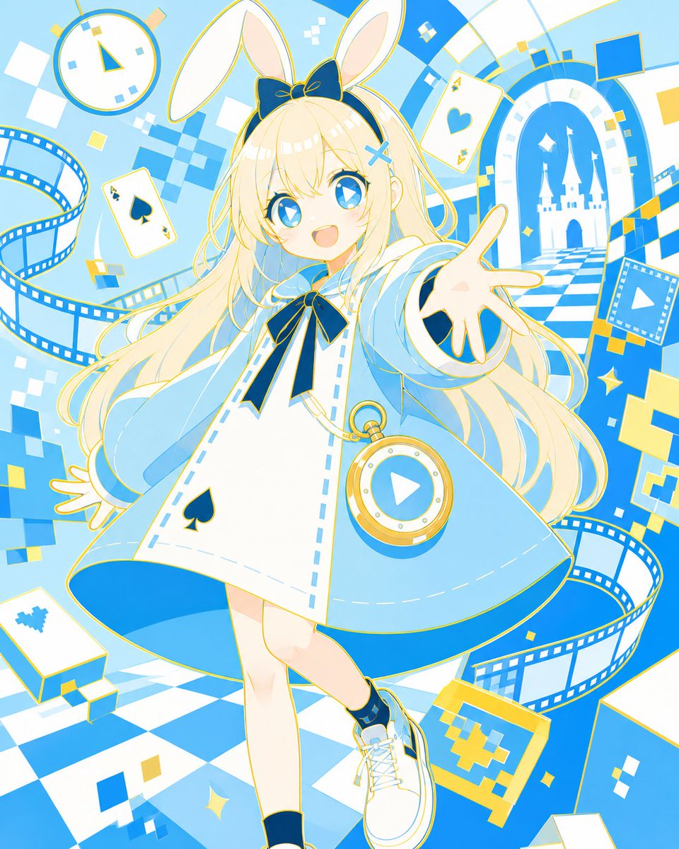 Neo Alice 视频仙境动漫海报 / Neo Alice Video Wonderland Anime Poster，角色设计，35mm、海报、插画，案例输出图 1