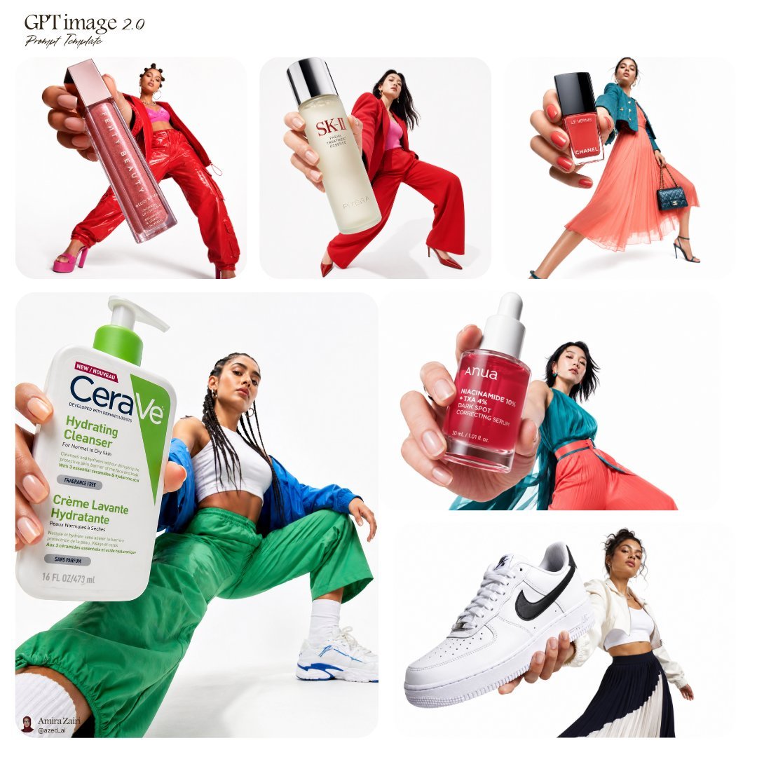 时尚产品拼贴模板 / Fashion Product Collage Template，人像与摄影，人像、时尚、角色，案例输出图 1