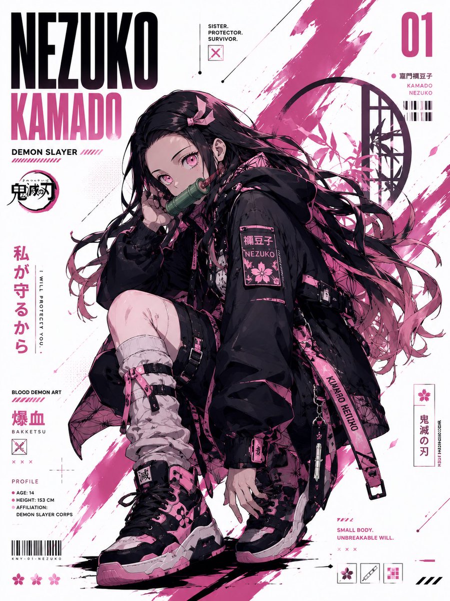 动漫机能风角色海报 / Anime Techwear Character Poster，UI 与社交媒体截图，人像、电影感、时尚，案例输出图 1