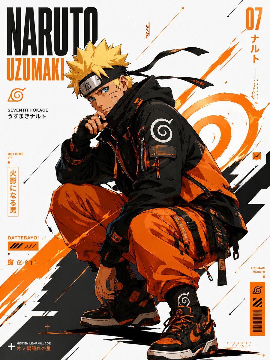 动漫机能风角色海报 / Anime Techwear Character Poster，UI 与社交媒体截图，人像、电影感、时尚，案例输出图 4