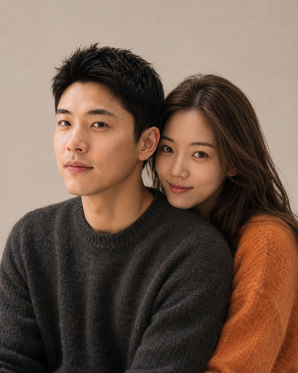 韩系杂志风情侣肖像 / Korean Magazine Style Couple Portrait，人像与摄影，人像、人像与摄影，案例输出图 1
