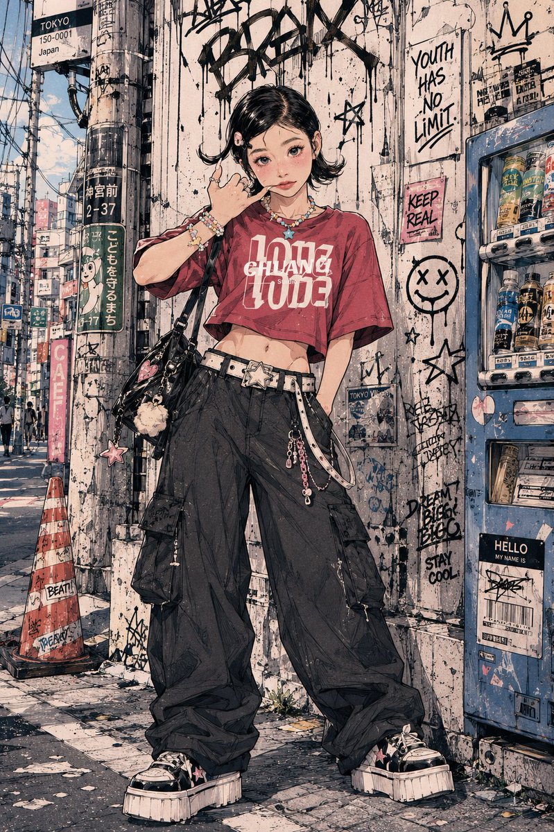 都市少年漫画风格肖像 / Urban Shonen Manga Portrait，角色设计，人像、电影感、时尚，案例输出图 2