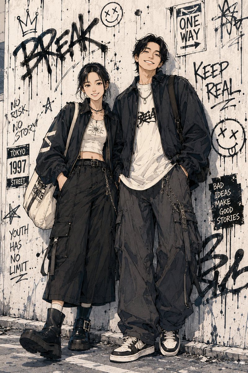 都市少年漫画风格肖像 / Urban Shonen Manga Portrait，角色设计，人像、电影感、时尚，案例输出图 1