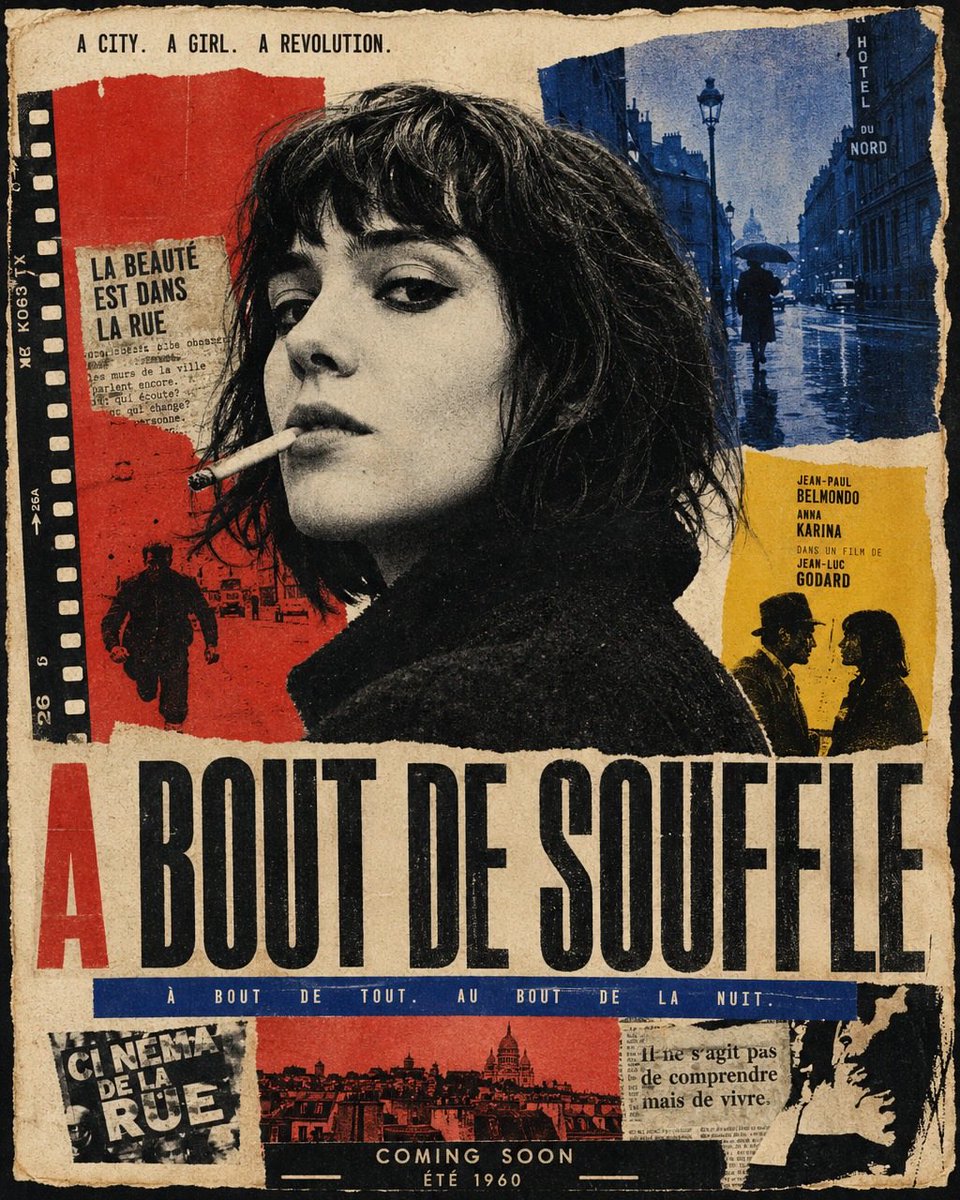 复古法国新浪潮电影海报 / Vintage French New Wave Movie Poster，角色设计，35mm、人像、电影感，案例输出图 2