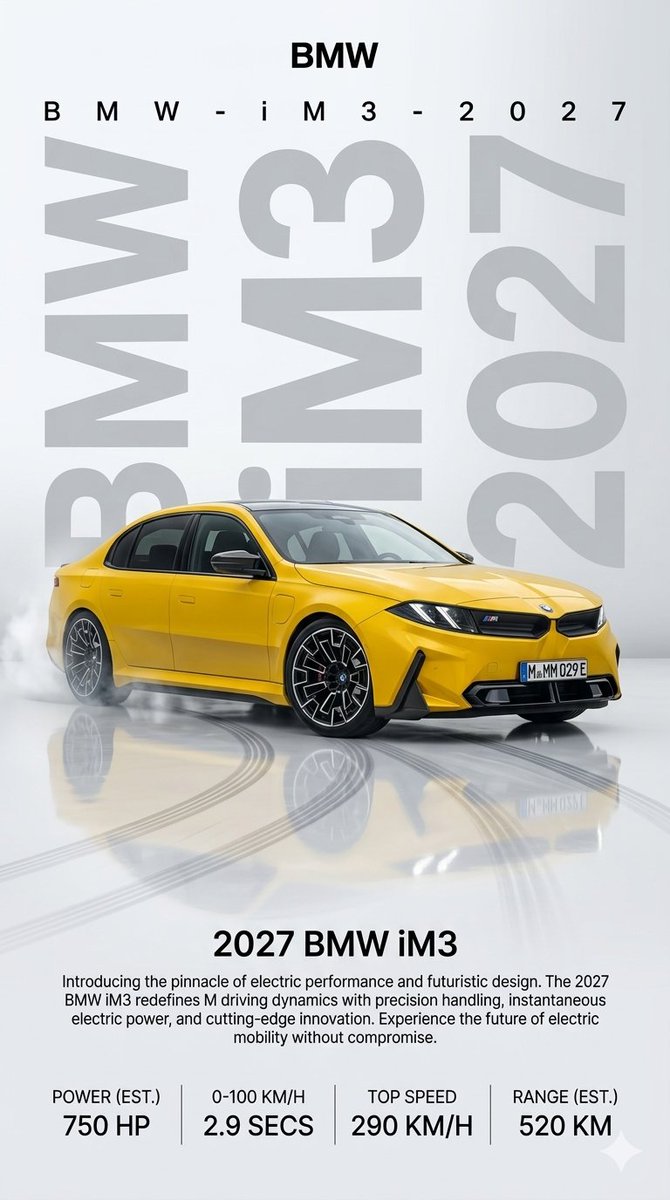 2027 BMW iM3 发布海报 / 2027 BMW iM3 Launch Poster，人像与摄影，人像、时尚、海报，案例输出图 1