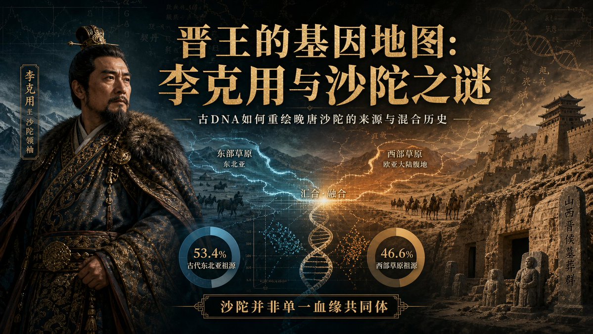李克用与沙陀 DNA 播客封面 / Li Keyong Shatuo DNA Podcast Cover，UI 与社交媒体截图，电影感、海报、UI，案例输出图 1